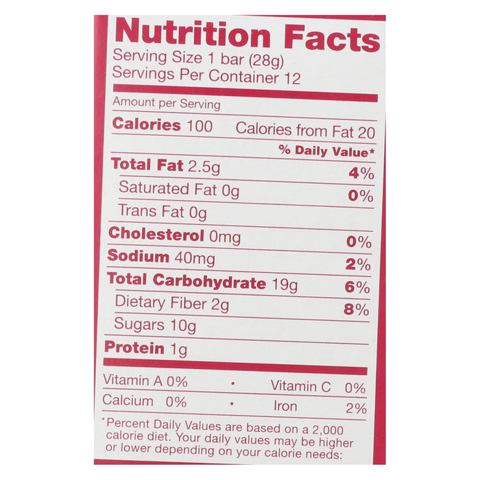 Nature's Bakery Stone Ground Whole Wheat Fig Bar - Raspberry - 2 Oz - Case Of 6