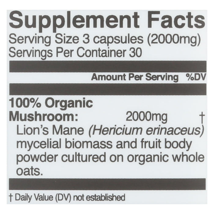 Organic Mushroom Nutrition - Mush Sprfd Lion's Mane Cap - 1 Each - 90 Ct